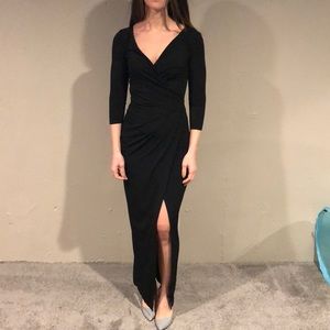 Long black dress with slit